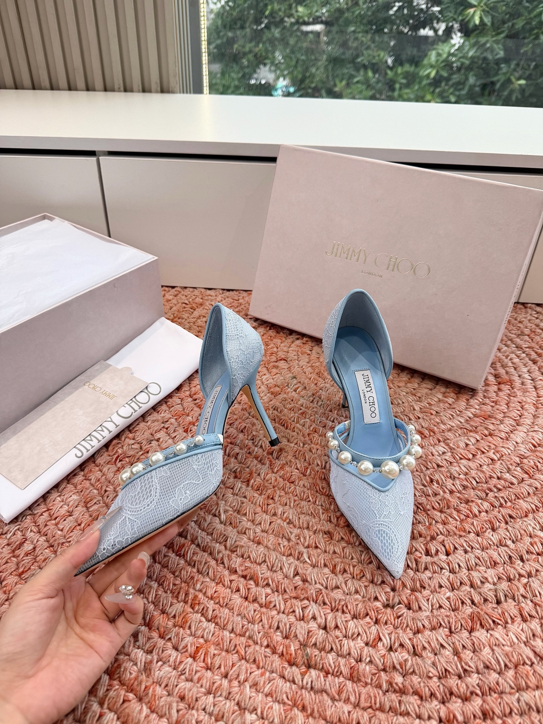 🌾G987Jimmy Choo｜吉米周珍珠尖头高跟凉鞋我们家JC一如既往品质优越 低调不失华丽 性感又不