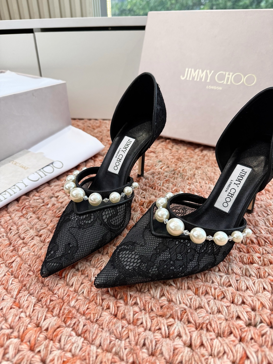 🌾G987Jimmy Choo｜吉米周珍珠尖头高跟凉鞋我们家JC一如既往品质优越 低调不失华丽 性感又不