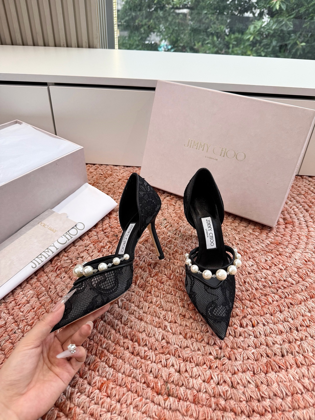 🌾G987Jimmy Choo｜吉米周珍珠尖头高跟凉鞋我们家JC一如既往品质优越 低调不失华丽 性感又不
