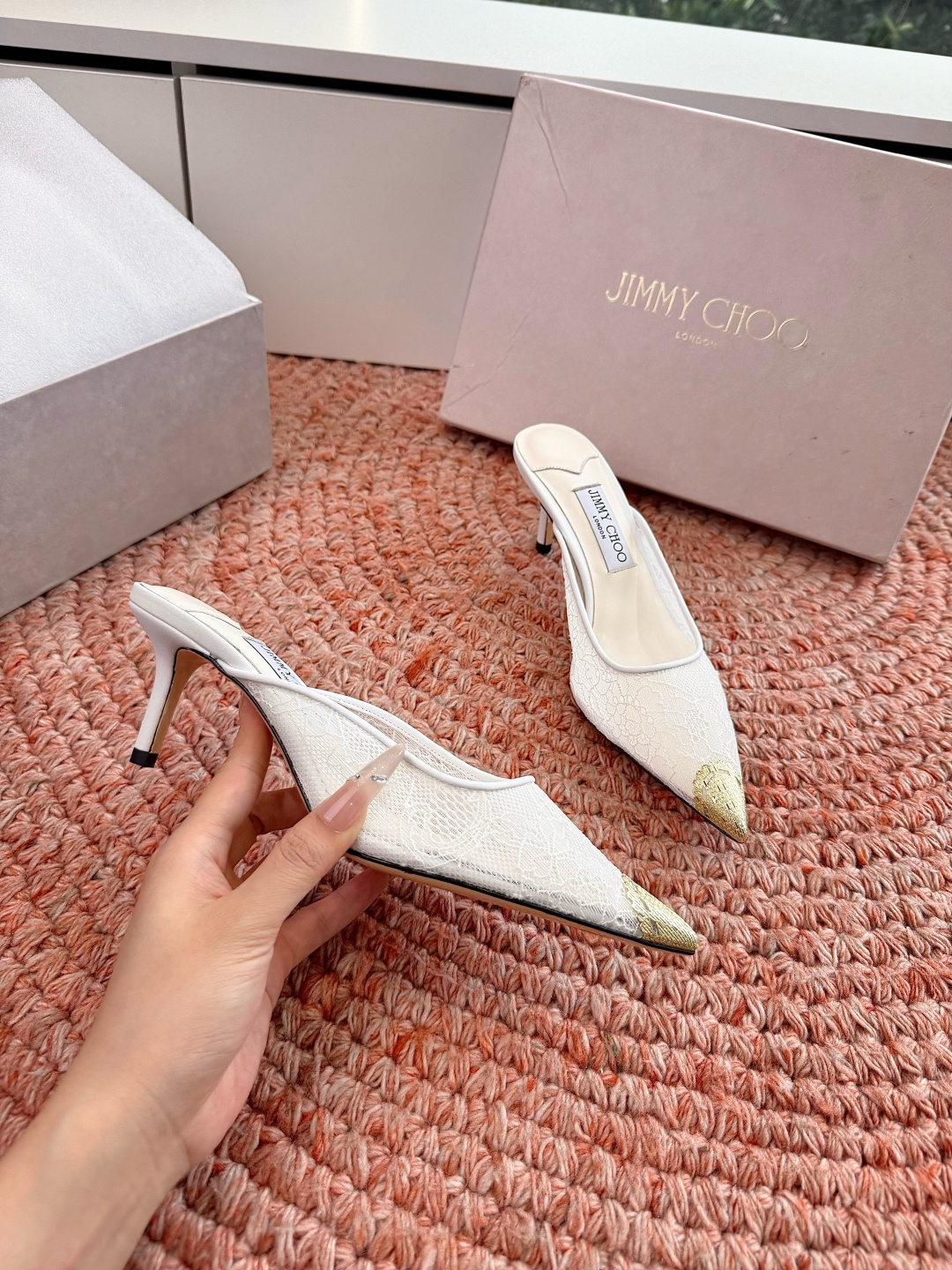 🌾G987Jimmy Choo｜吉米周珍珠尖头高跟凉鞋我们家JC一如既往品质优越 低调不失华丽 性感又不