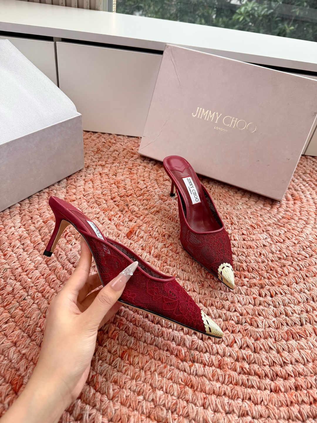 🌾G987Jimmy Choo｜吉米周珍珠尖头高跟凉鞋我们家JC一如既往品质优越 低调不失华丽 性感又不