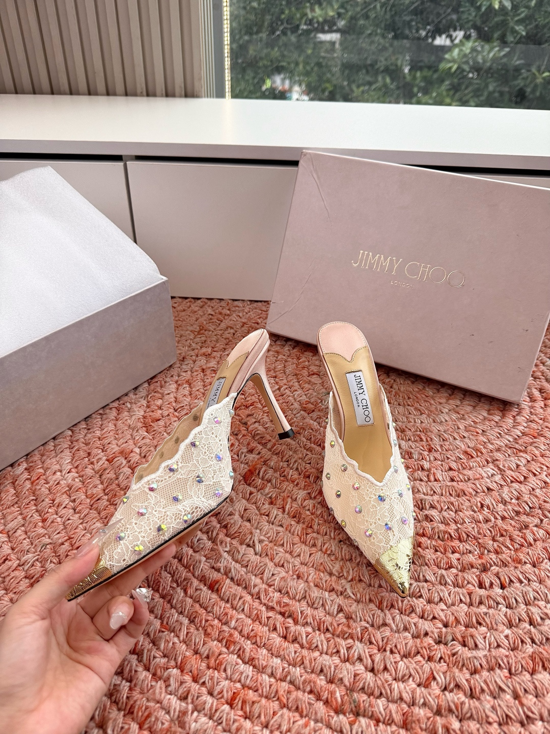 🌾G987Jimmy Choo｜吉米周珍珠尖头高跟凉鞋我们家JC一如既往品质优越 低调不失华丽 性感又不