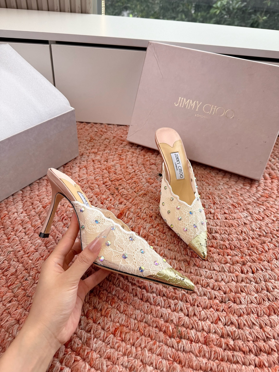 🌾G987Jimmy Choo｜吉米周珍珠尖头高跟凉鞋我们家JC一如既往品质优越 低调不失华丽 性感又不