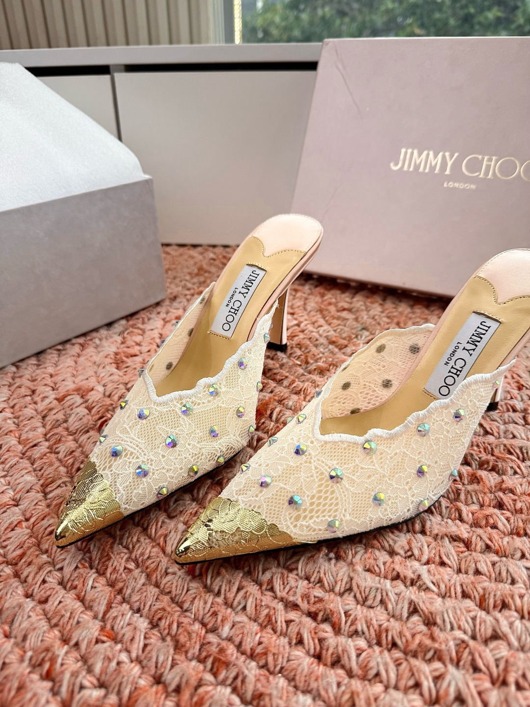 🌾G987Jimmy Choo｜吉米周珍珠尖头高跟凉鞋我们家JC一如既往品质优越 低调不失华丽 性感又不