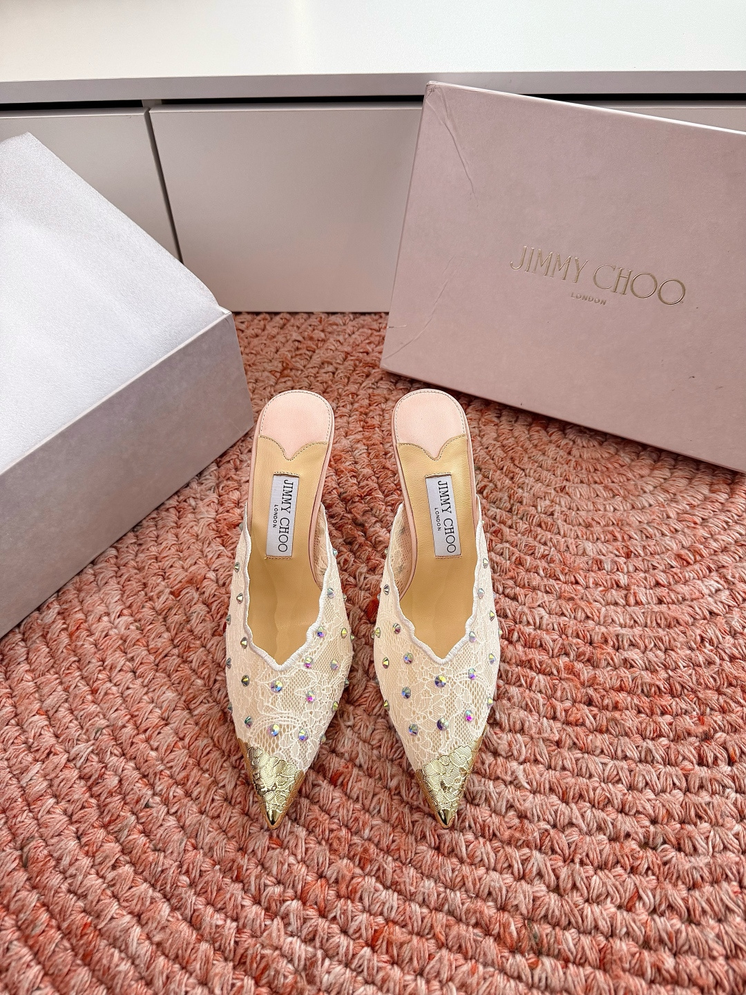 🌾G987Jimmy Choo｜吉米周珍珠尖头高跟凉鞋我们家JC一如既往品质优越 低调不失华丽 性感又不