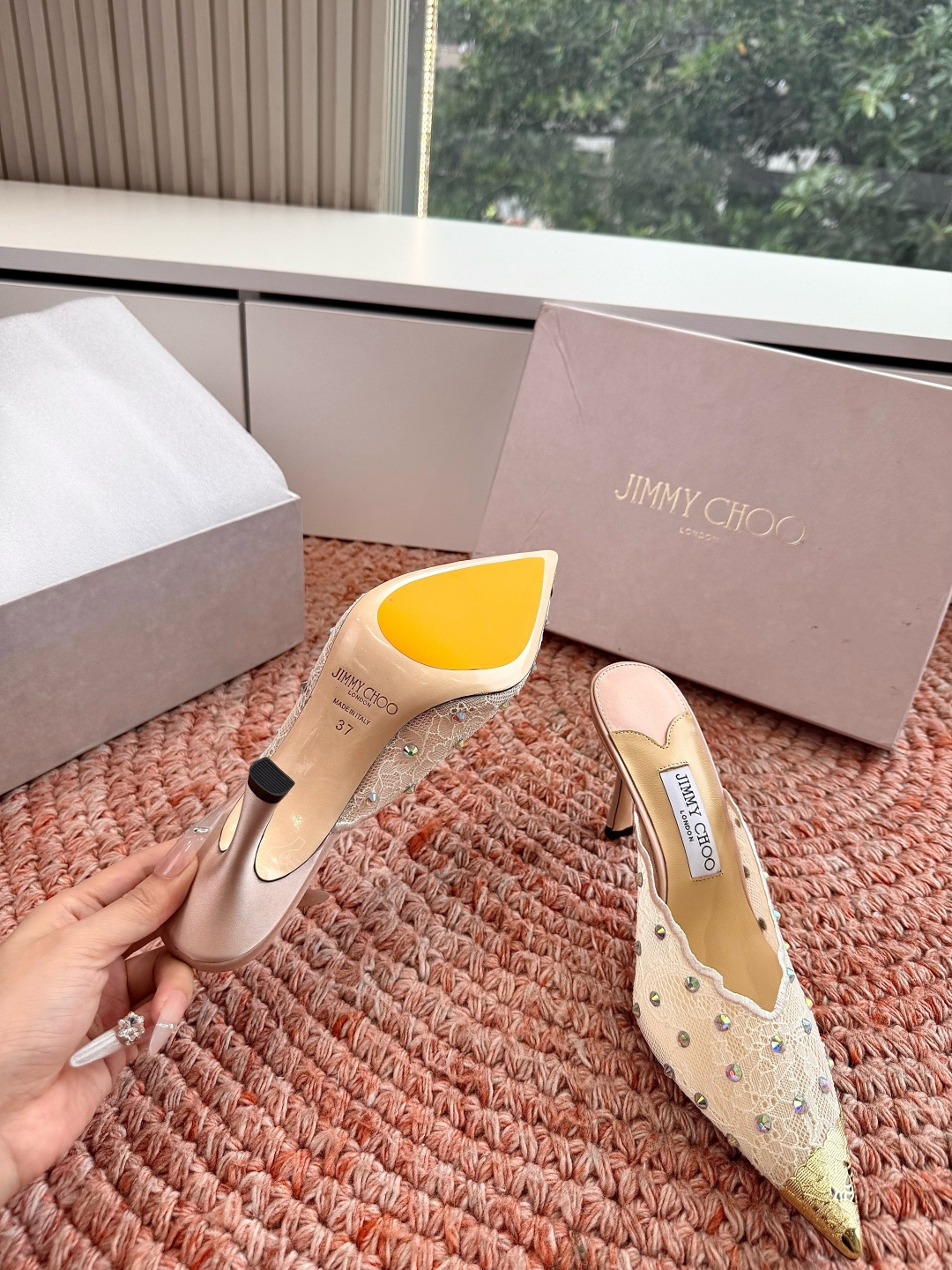 🌾G987Jimmy Choo｜吉米周珍珠尖头高跟凉鞋我们家JC一如既往品质优越 低调不失华丽 性感又不