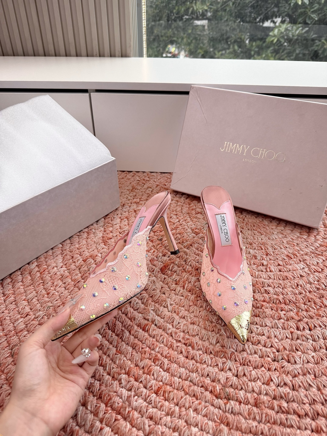🌾G987Jimmy Choo｜吉米周珍珠尖头高跟凉鞋我们家JC一如既往品质优越 低调不失华丽 性感又不