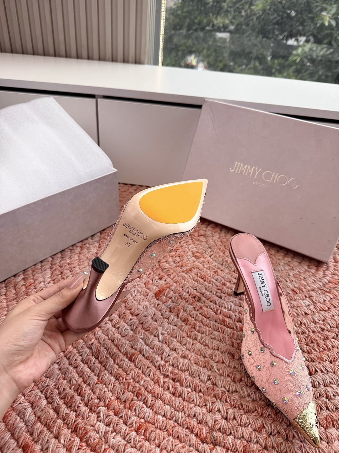 🌾G987Jimmy Choo｜吉米周珍珠尖头高跟凉鞋我们家JC一如既往品质优越 低调不失华丽 性感又不