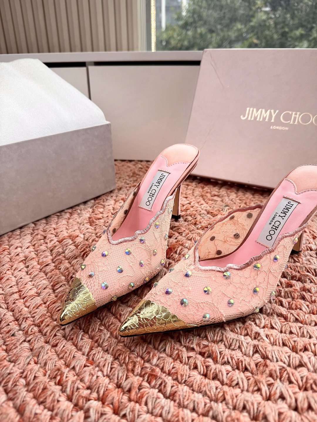 🌾G987Jimmy Choo｜吉米周珍珠尖头高跟凉鞋我们家JC一如既往品质优越 低调不失华丽 性感又不