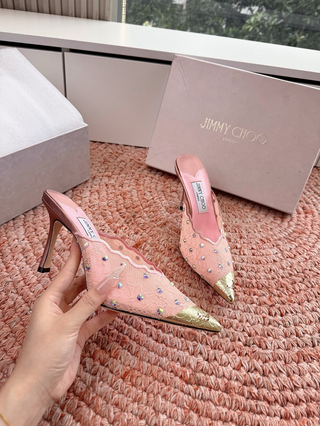 🌾G987Jimmy Choo｜吉米周珍珠尖头高跟凉鞋我们家JC一如既往品质优越 低调不失华丽 性感又不