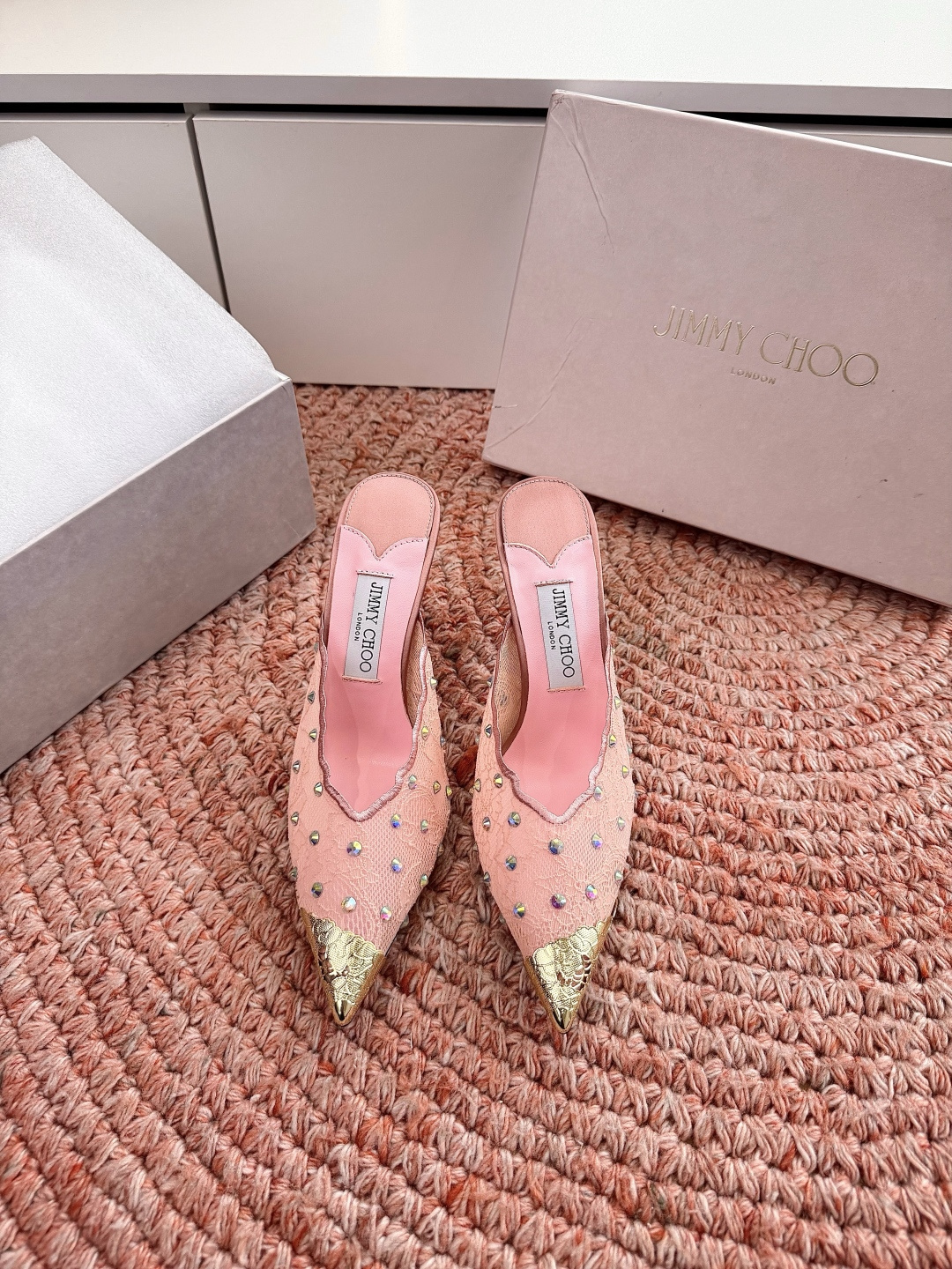 🌾G987Jimmy Choo｜吉米周珍珠尖头高跟凉鞋我们家JC一如既往品质优越 低调不失华丽 性感又不