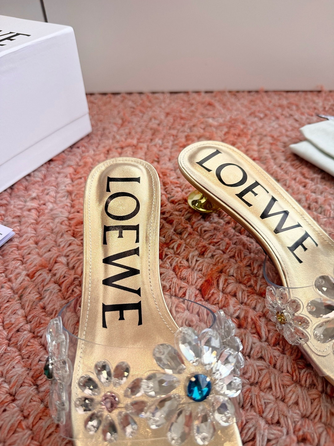 🌾G042所见即所得蝴蝶结水晶拖鞋半拖LOEWE罗意威FW25 轻盈 活力手工制作水钻生命力这一季太棒了