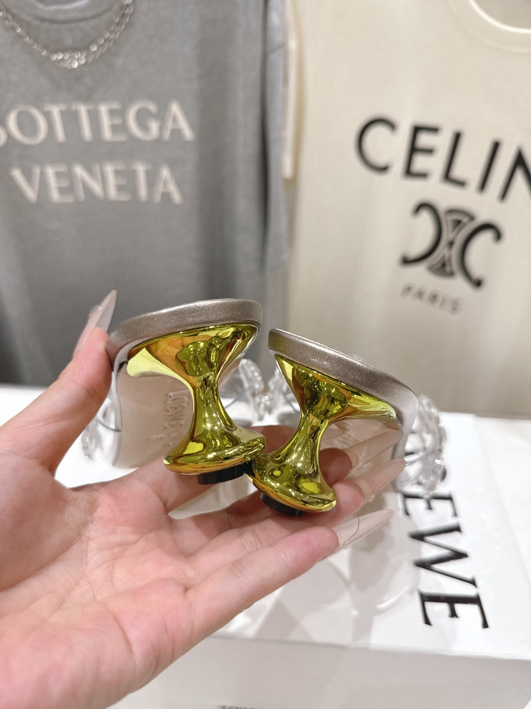 高版本出厂  LOEWE/罗意威F036 2026/ss新品复古风水钻高跟拖鞋～小红书、外网火爆款最近大