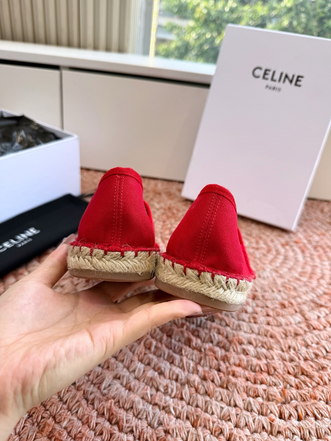 🌾G178-1顶级品质Celin*赛琳26ss夏季新款帆布草编渔夫鞋以经典的渔夫鞋廓形搭配标志性的品牌印