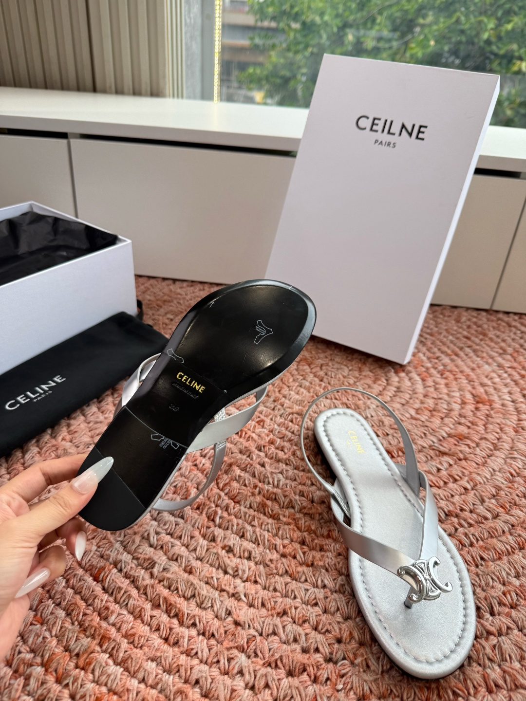 🌾G039顶级品质Celine赛琳· 26ss·CAGE 凯旋门夹脚沙滩罗马平底凉鞋CELINE CAG 🌾G039顶级品质Celine赛琳· 26ss·CAGE 凯旋门夹脚沙滩罗马平底凉鞋CELINE CAG