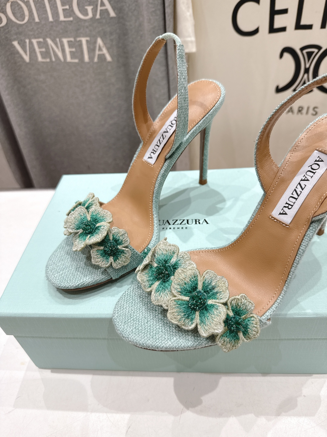 高版本出厂 「ᴀqᴜᴀᴢᴢᴜʀᴀ」AQUAZZURA/菠萝F072 2026ss夏季新款花卉高跟凉鞋__