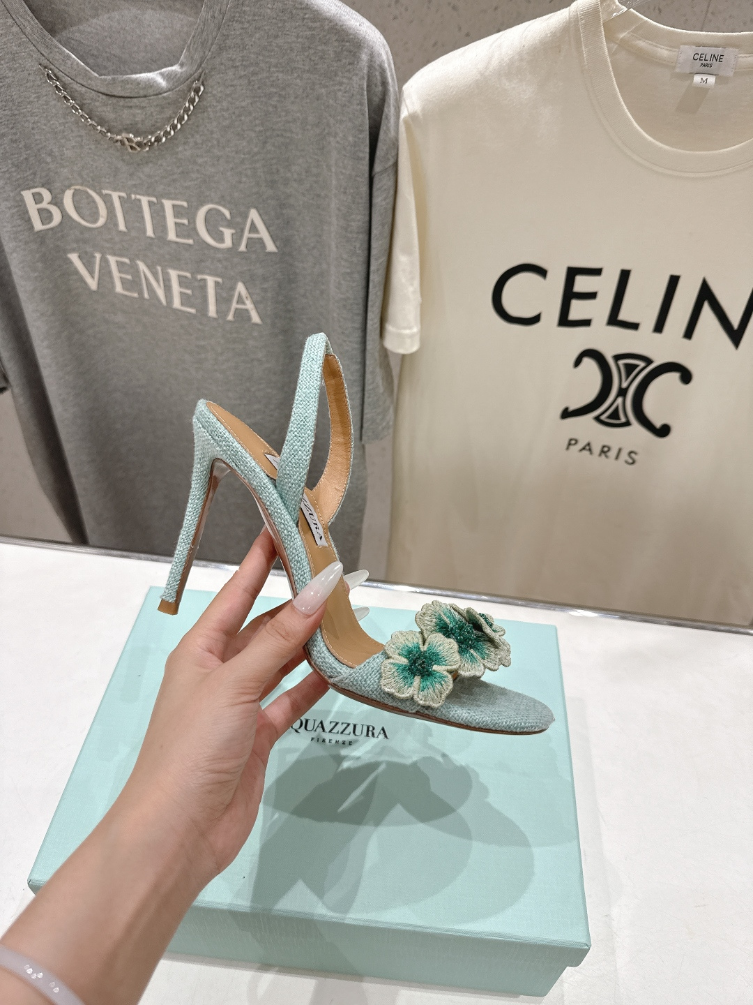 高版本出厂 「ᴀqᴜᴀᴢᴢᴜʀᴀ」AQUAZZURA/菠萝F072 2026ss夏季新款花卉高跟凉鞋__