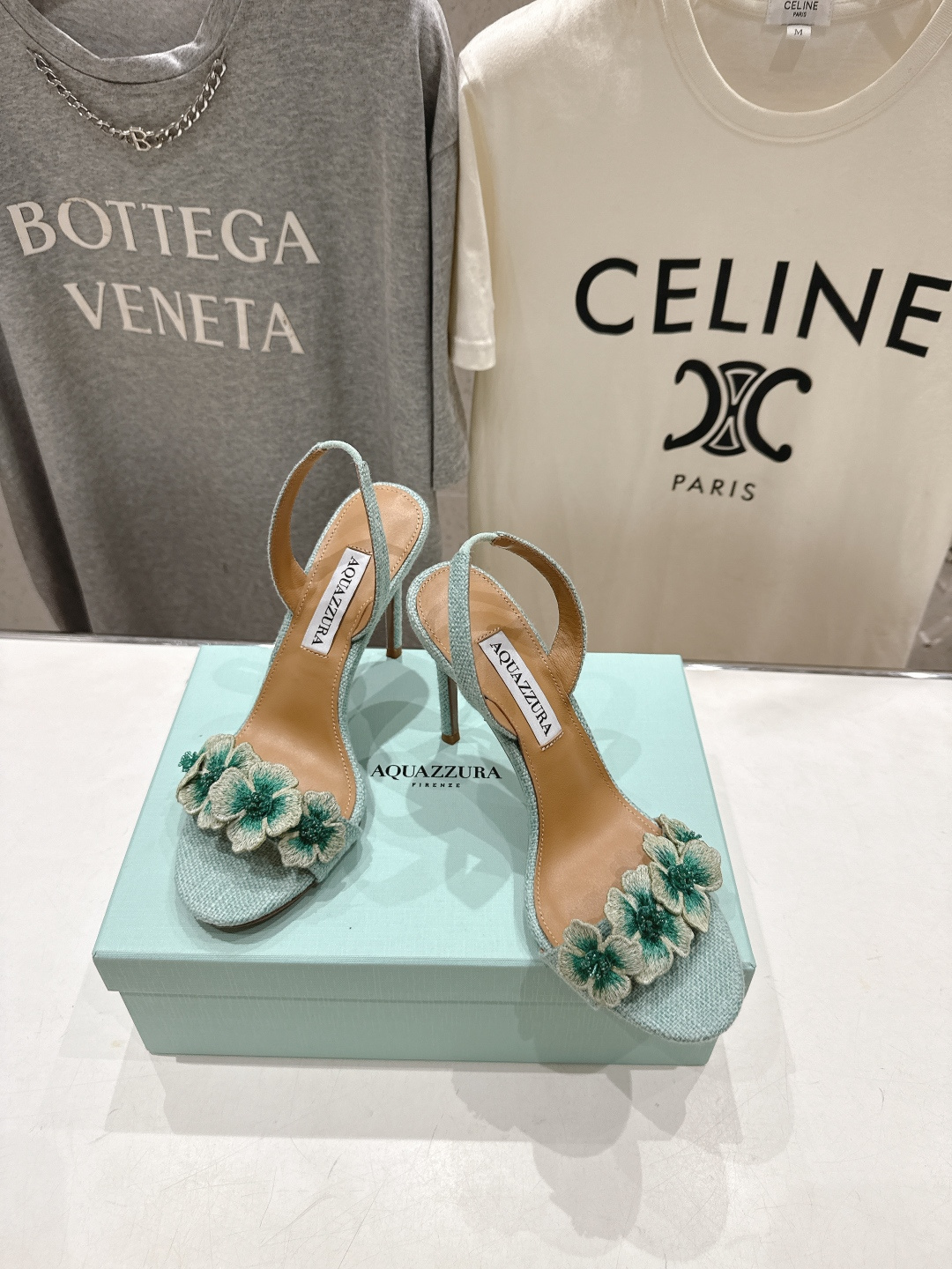 高版本出厂 「ᴀqᴜᴀᴢᴢᴜʀᴀ」AQUAZZURA/菠萝F072 2026ss夏季新款花卉高跟凉鞋__