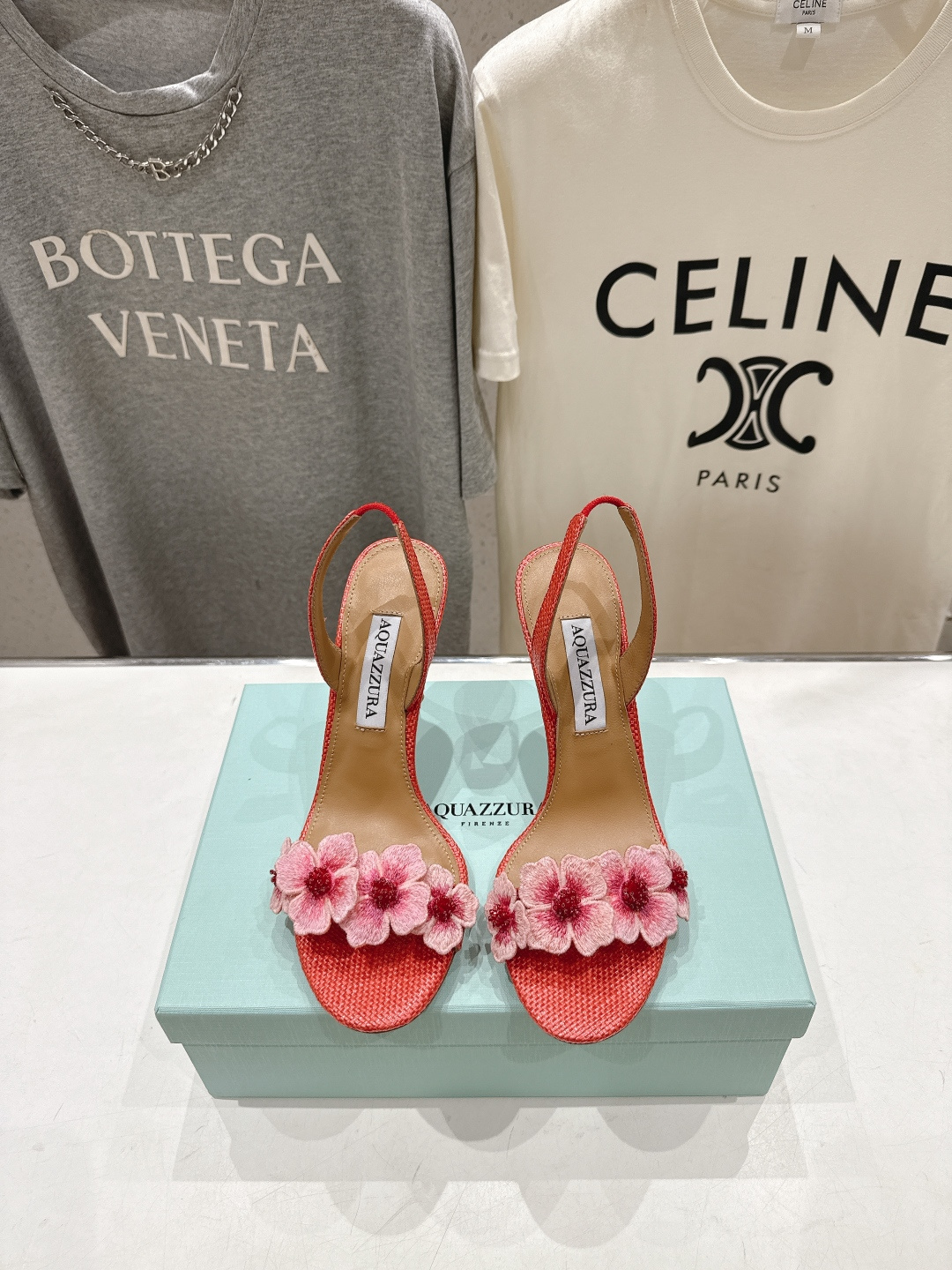 高版本出厂 「ᴀqᴜᴀᴢᴢᴜʀᴀ」AQUAZZURA/菠萝F072 2026ss夏季新款花卉高跟凉鞋__