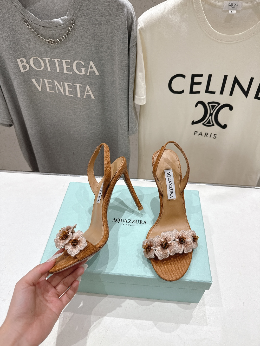 高版本出厂 「ᴀqᴜᴀᴢᴢᴜʀᴀ」AQUAZZURA/菠萝F072 2026ss夏季新款花卉高跟凉鞋__