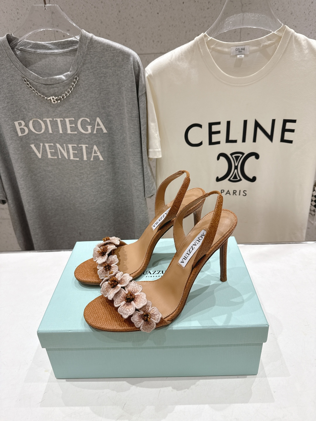 高版本出厂 「ᴀqᴜᴀᴢᴢᴜʀᴀ」AQUAZZURA/菠萝F072 2026ss夏季新款花卉高跟凉鞋__