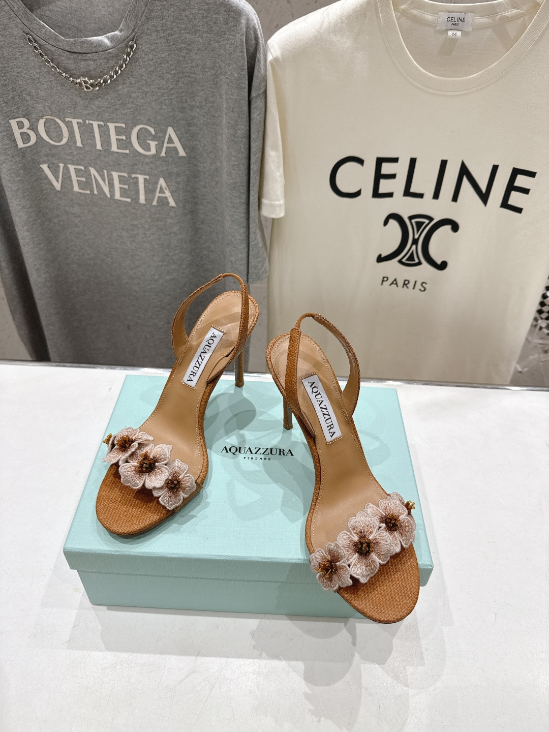 高版本出厂 「ᴀqᴜᴀᴢᴢᴜʀᴀ」AQUAZZURA/菠萝F072 2026ss夏季新款花卉高跟凉鞋__