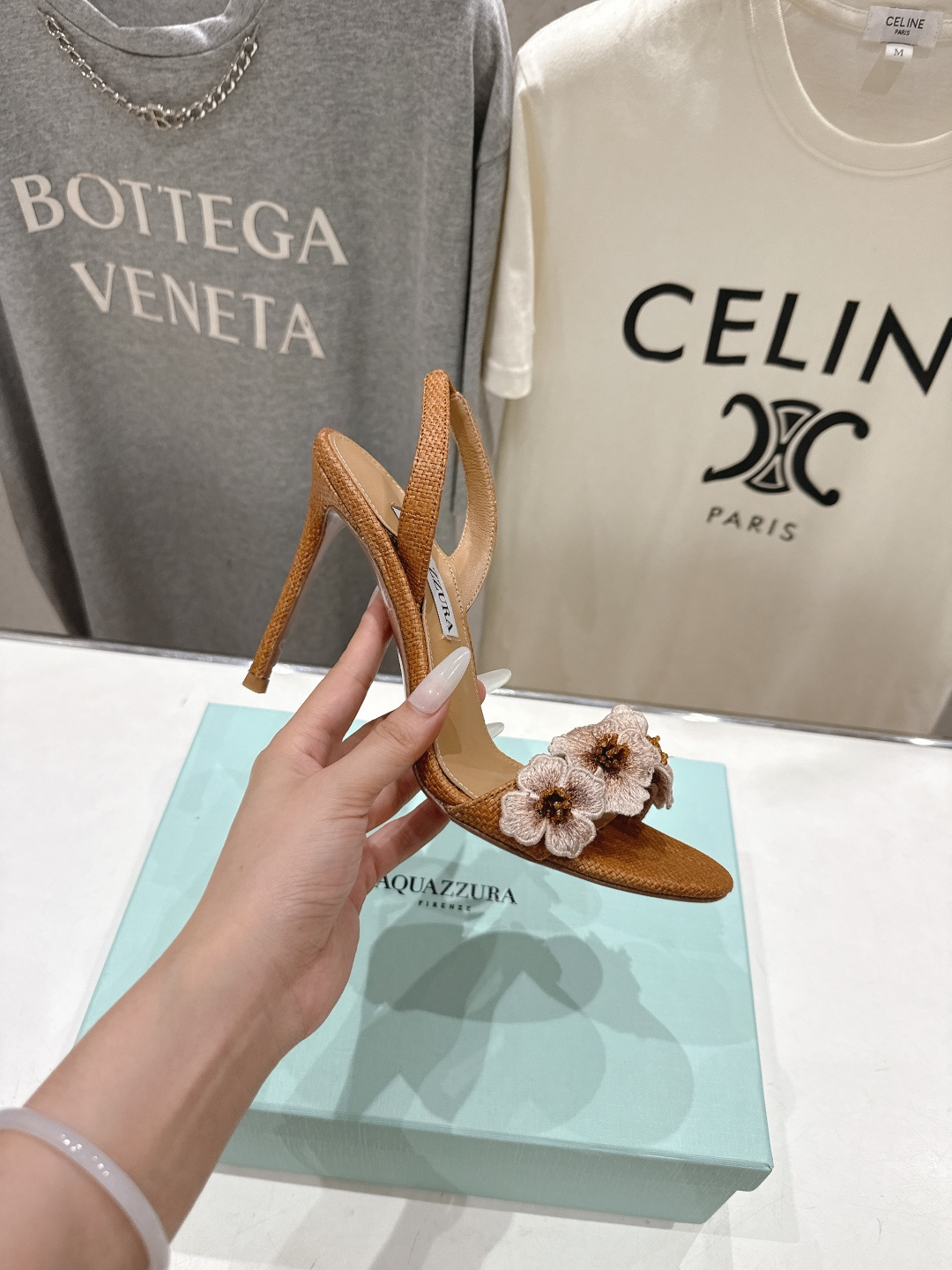 高版本出厂 「ᴀqᴜᴀᴢᴢᴜʀᴀ」AQUAZZURA/菠萝F072 2026ss夏季新款花卉高跟凉鞋__