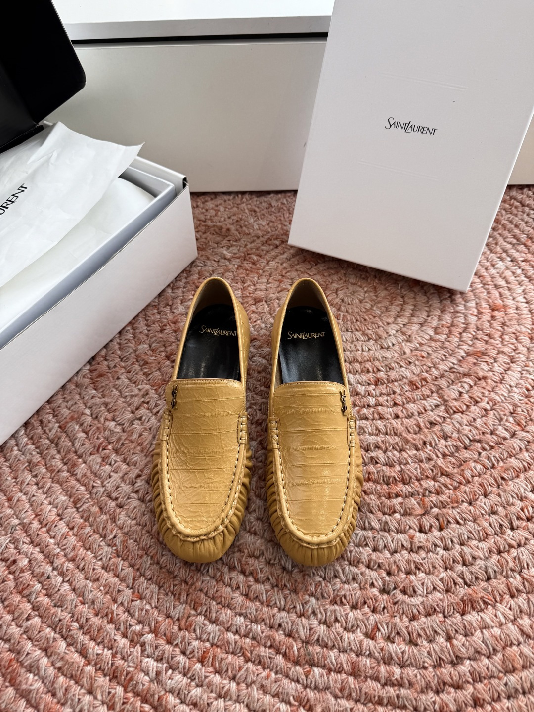 🌾出货统一带飞机盒😀G988Saint Lauren*YSL圣罗兰2026新品YSL小logo乐福鞋半拖