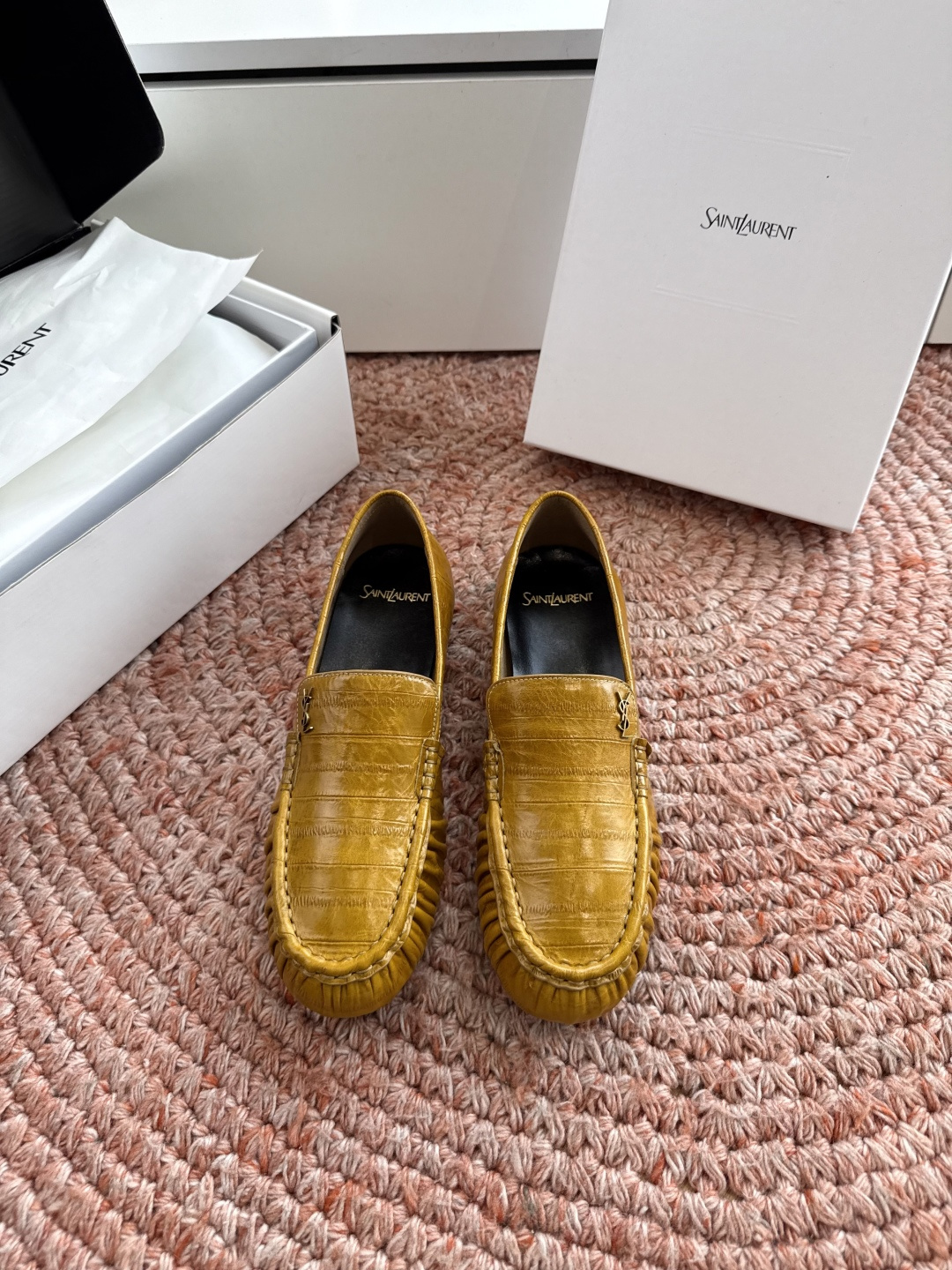 🌾出货统一带飞机盒😀G988Saint Lauren*YSL圣罗兰2026新品YSL小logo乐福鞋半拖