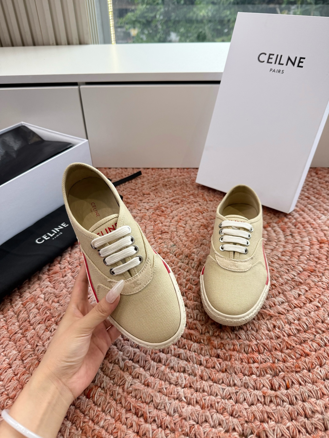 G177代购级别CELINE思琳赛琳CELINE RUNNER CR-03麻绳帆布鞋运动鞋👟鞋舌和鞋后帮