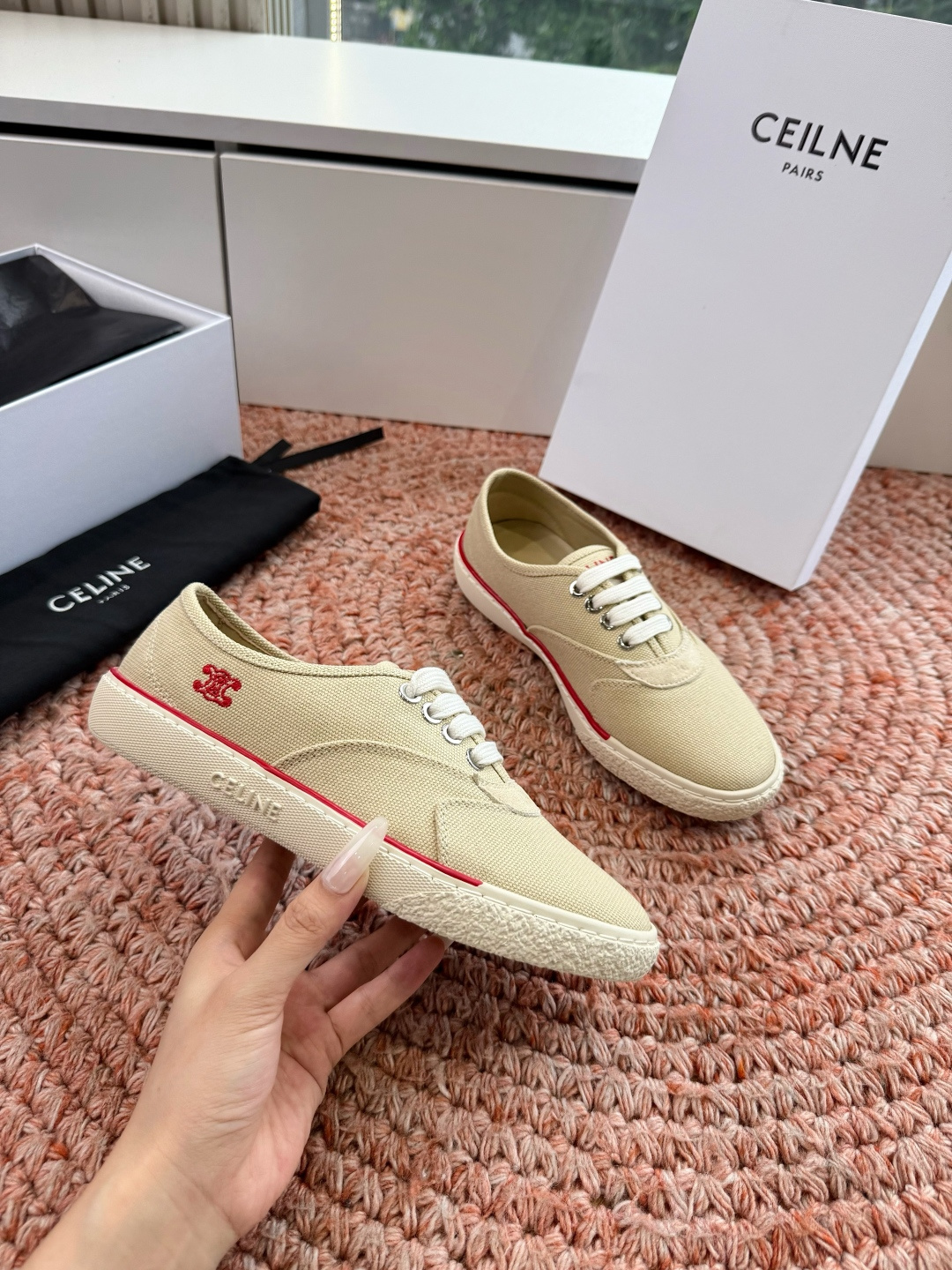 G177代购级别CELINE思琳赛琳CELINE RUNNER CR-03麻绳帆布鞋运动鞋👟鞋舌和鞋后帮