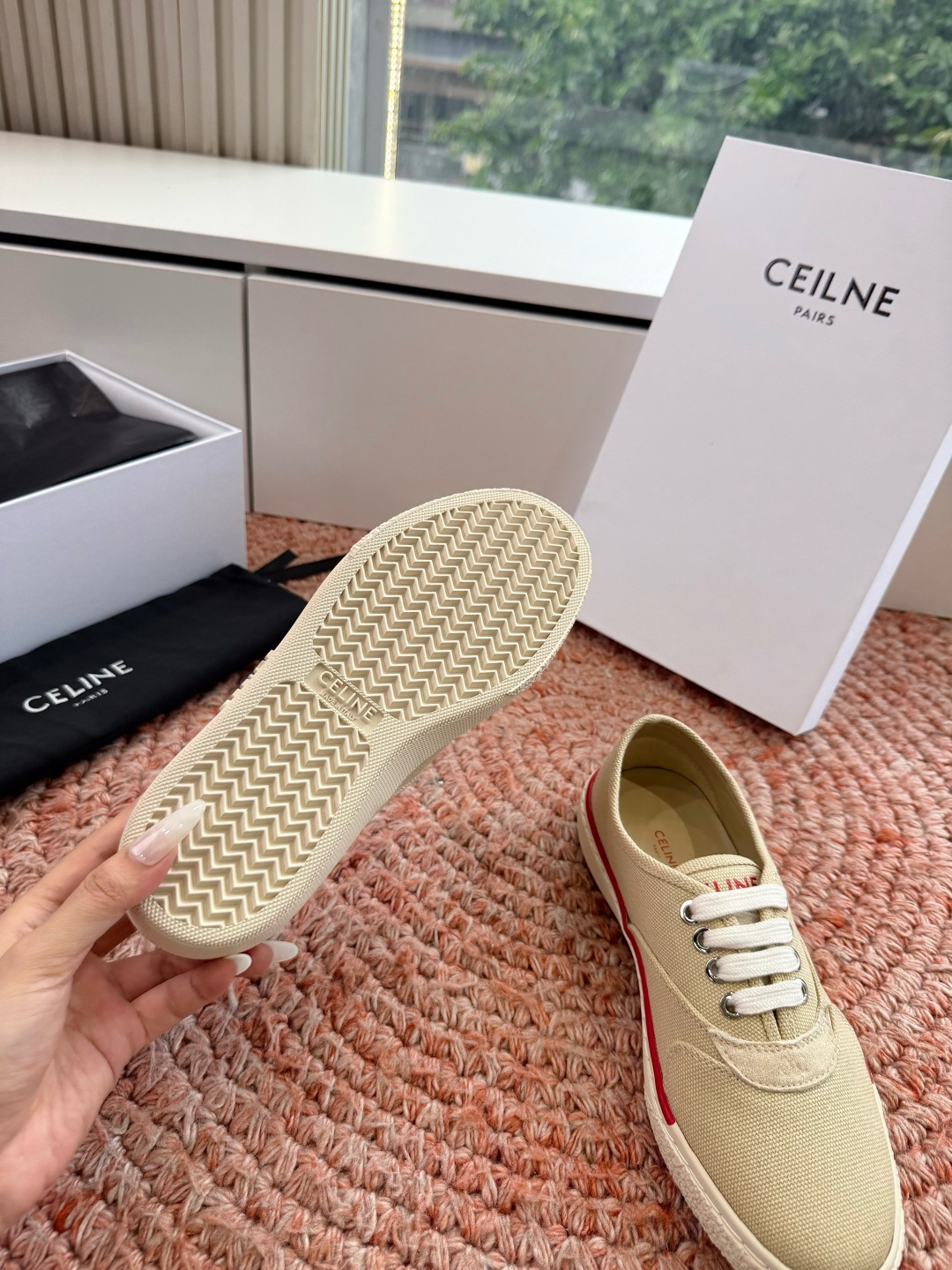G177代购级别CELINE思琳赛琳CELINE RUNNER CR-03麻绳帆布鞋运动鞋👟鞋舌和鞋后帮
