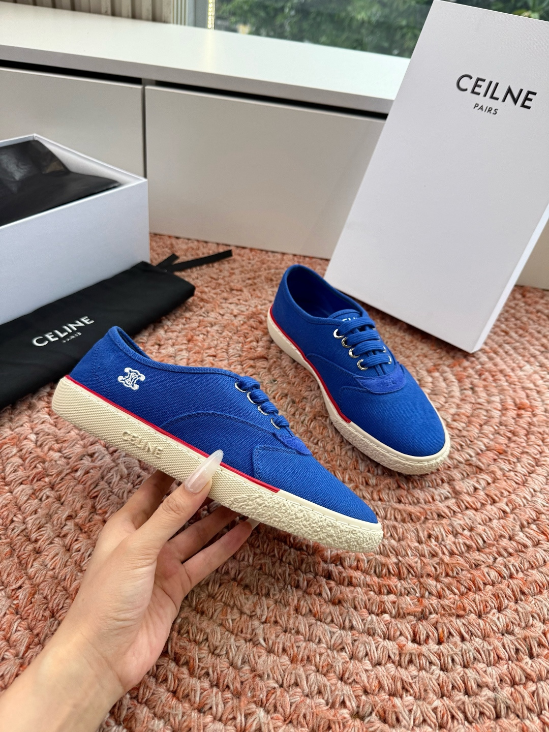 G177代购级别CELINE思琳赛琳CELINE RUNNER CR-03麻绳帆布鞋运动鞋👟鞋舌和鞋后帮