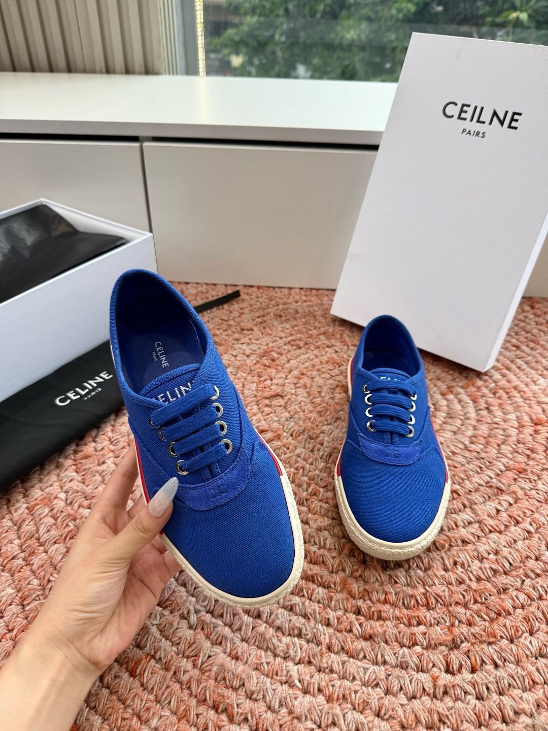 G177代购级别CELINE思琳赛琳CELINE RUNNER CR-03麻绳帆布鞋运动鞋👟鞋舌和鞋后帮