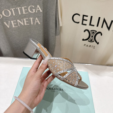高版本出厂 「ᴀqᴜᴀᴢᴢᴜʀᴀ」AQUAZZURA/菠萝F072 2026ss夏季新款网面烫钻高跟拖鞋 高版本出厂 「ᴀqᴜᴀᴢᴢᴜʀᴀ」AQUAZZURA/菠萝F072 2026ss夏季新款网面烫钻高跟拖鞋