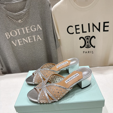 高版本出厂 「ᴀqᴜᴀᴢᴢᴜʀᴀ」AQUAZZURA/菠萝F072 2026ss夏季新款网面烫钻高跟拖鞋 高版本出厂 「ᴀqᴜᴀᴢᴢᴜʀᴀ」AQUAZZURA/菠萝F072 2026ss夏季新款网面烫钻高跟拖鞋