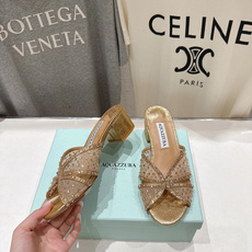 高版本出厂 「ᴀqᴜᴀᴢᴢᴜʀᴀ」AQUAZZURA/菠萝F072 2026ss夏季新款网面烫钻高跟拖鞋 高版本出厂 「ᴀqᴜᴀᴢᴢᴜʀᴀ」AQUAZZURA/菠萝F072 2026ss夏季新款网面烫钻高跟拖鞋