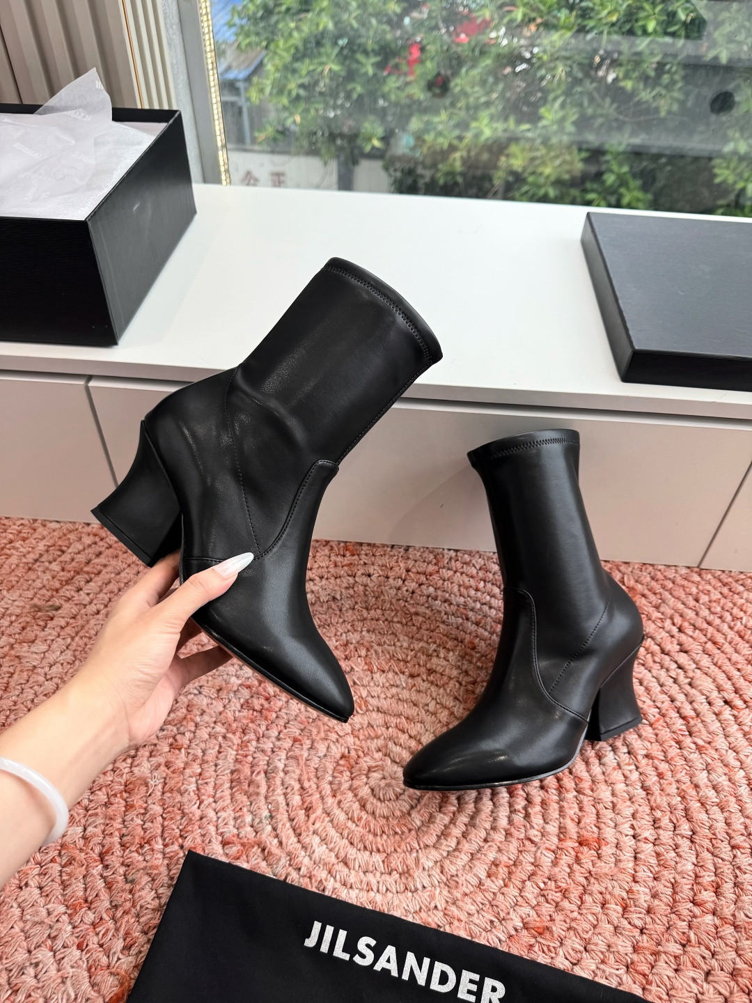 G028😃jil sander ✨2026秋冬新款极简风弹力靴，小仙女想要显腿长，想要线条好看，必选这款