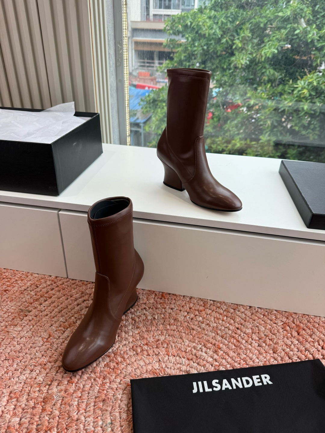 G028😃jil sander ✨2026秋冬新款极简风弹力靴，小仙女想要显腿长，想要线条好看，必选这款