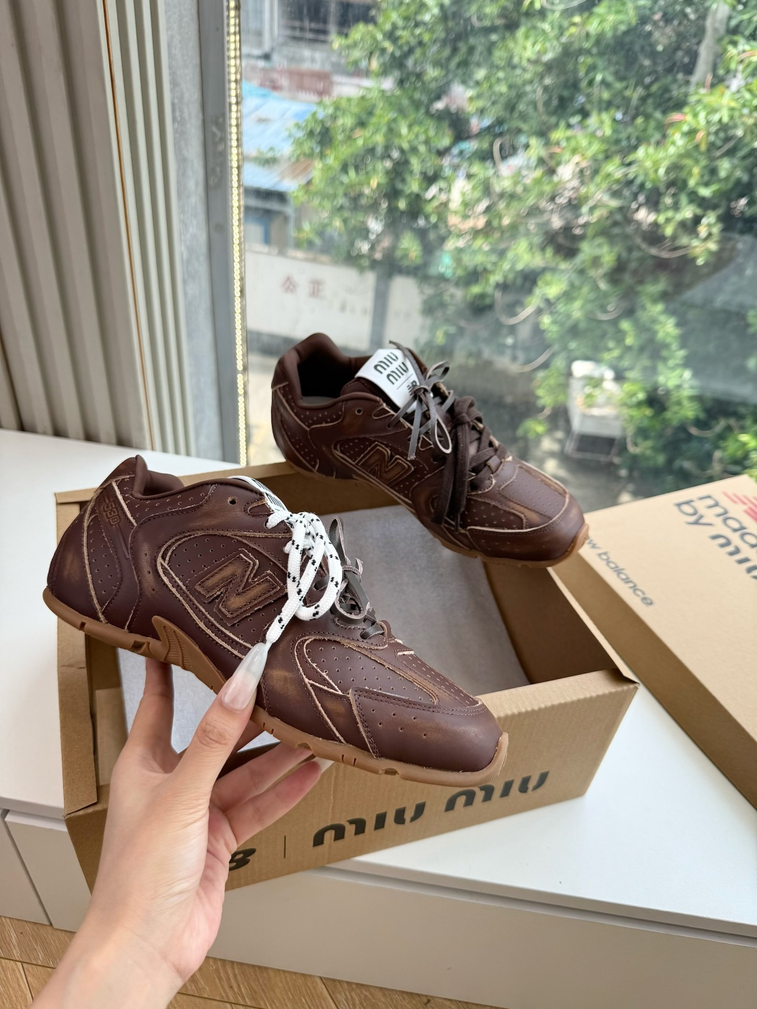 G261代购级别MiuMi*&N*•联名款新色上新 美拉德配色德训鞋运动鞋miumiu&nb530最新款