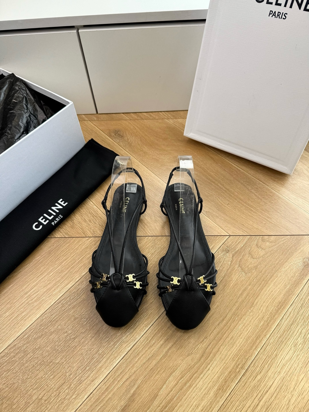 G339顶级品质Celine赛琳· 26ss·CAGE 凯旋门夹脚沙滩罗马平底凉鞋CELINE CAGE