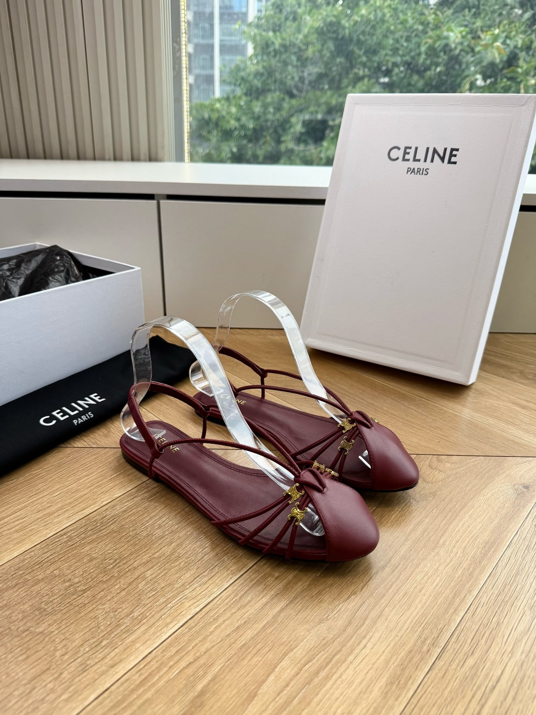 G339顶级品质Celine赛琳· 26ss·CAGE 凯旋门夹脚沙滩罗马平底凉鞋CELINE CAGE