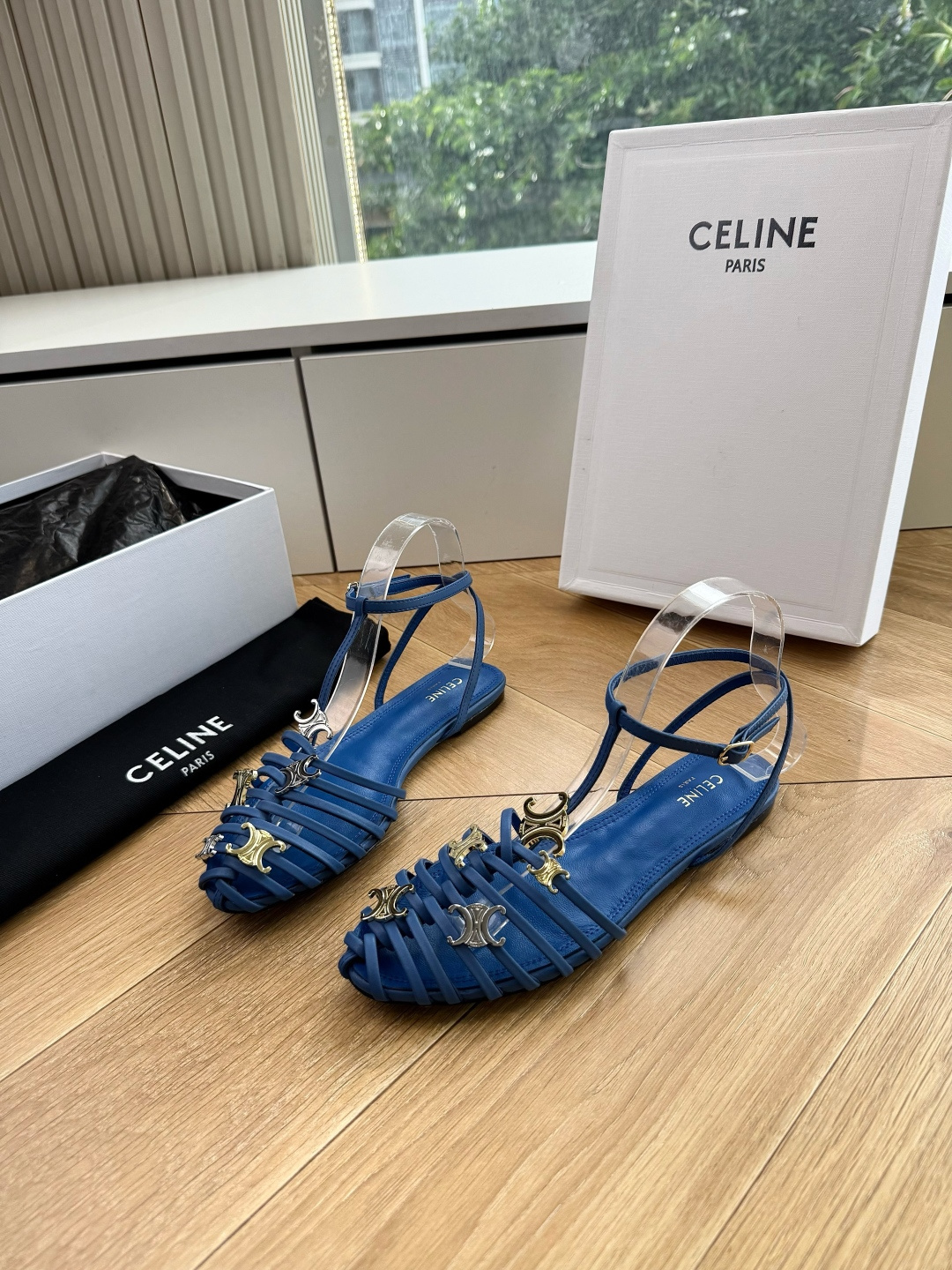 G339顶级品质Celine赛琳· 26ss·CAGE 凯旋门夹脚沙滩罗马平底凉鞋CELINE CAGE