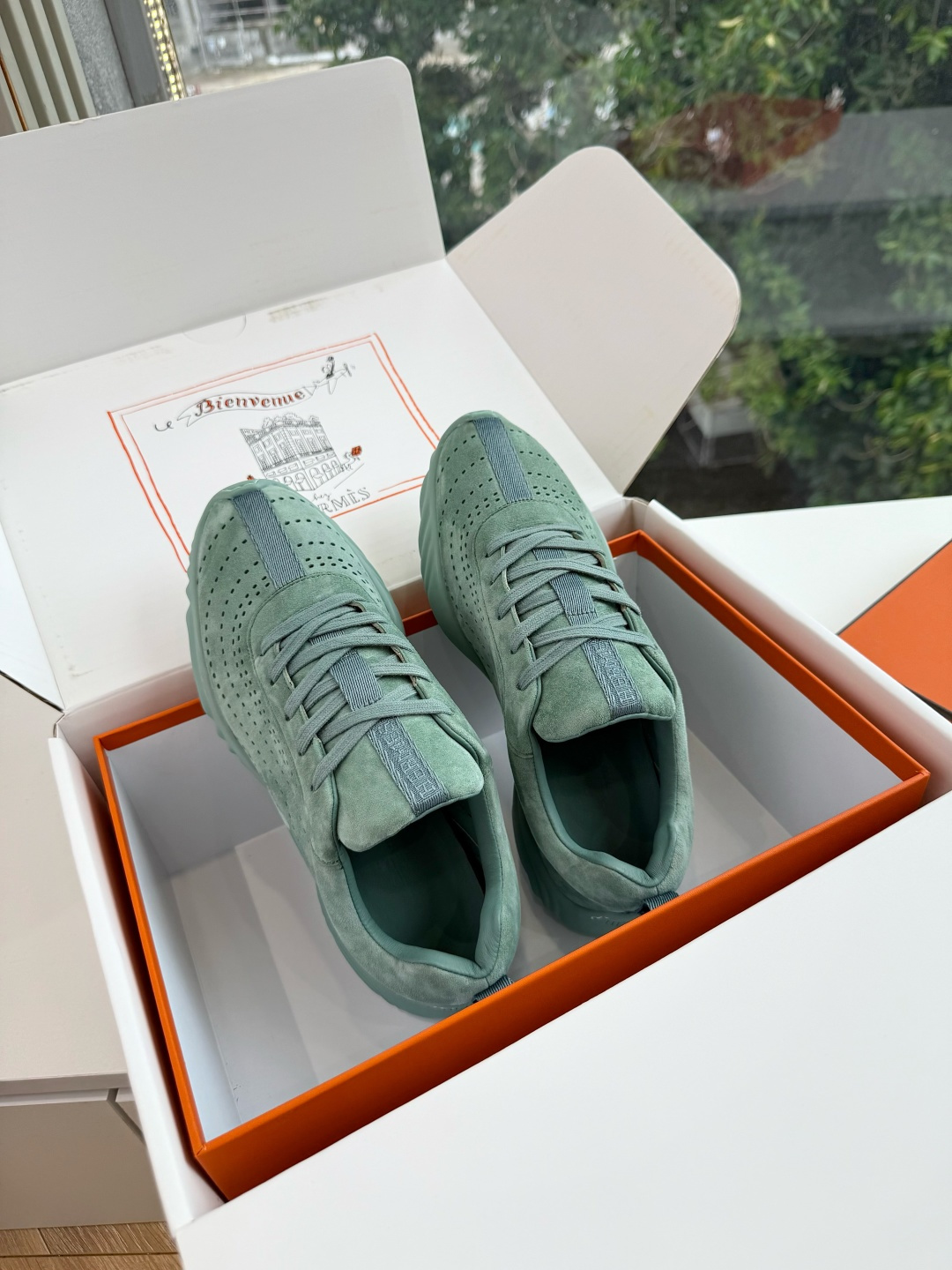 带飞机盒😀G588Hermes爱马仕 H家 Neon系列 情侣款 休闲 运动鞋 小白鞋运动风格山羊皮运动