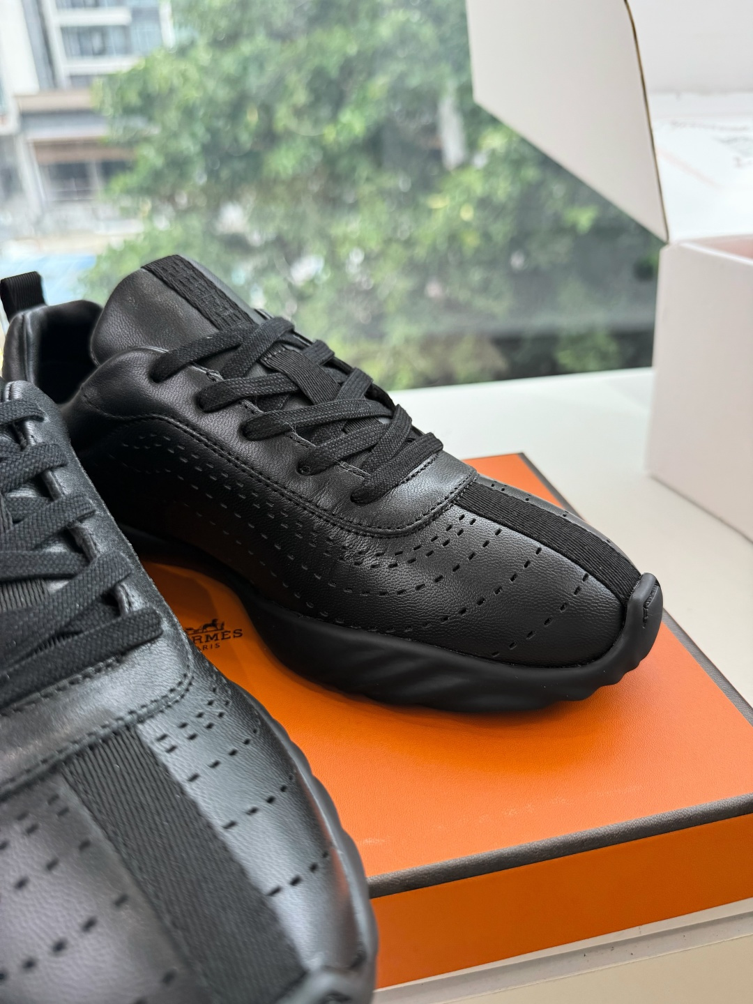 带飞机盒😀G588Hermes爱马仕 H家 Neon系列 情侣款 休闲 运动鞋 小白鞋运动风格山羊皮运动