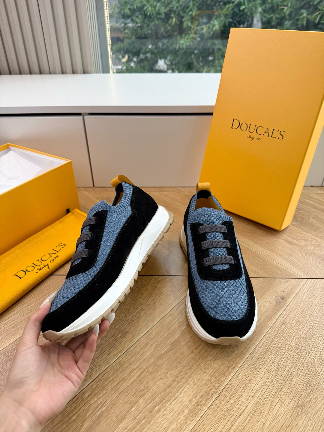 G909专柜品质Doucal'S男士针织系带运动男款运动鞋传说中不配货也要买的鞋潮流 时尚 舒适 百搭虽