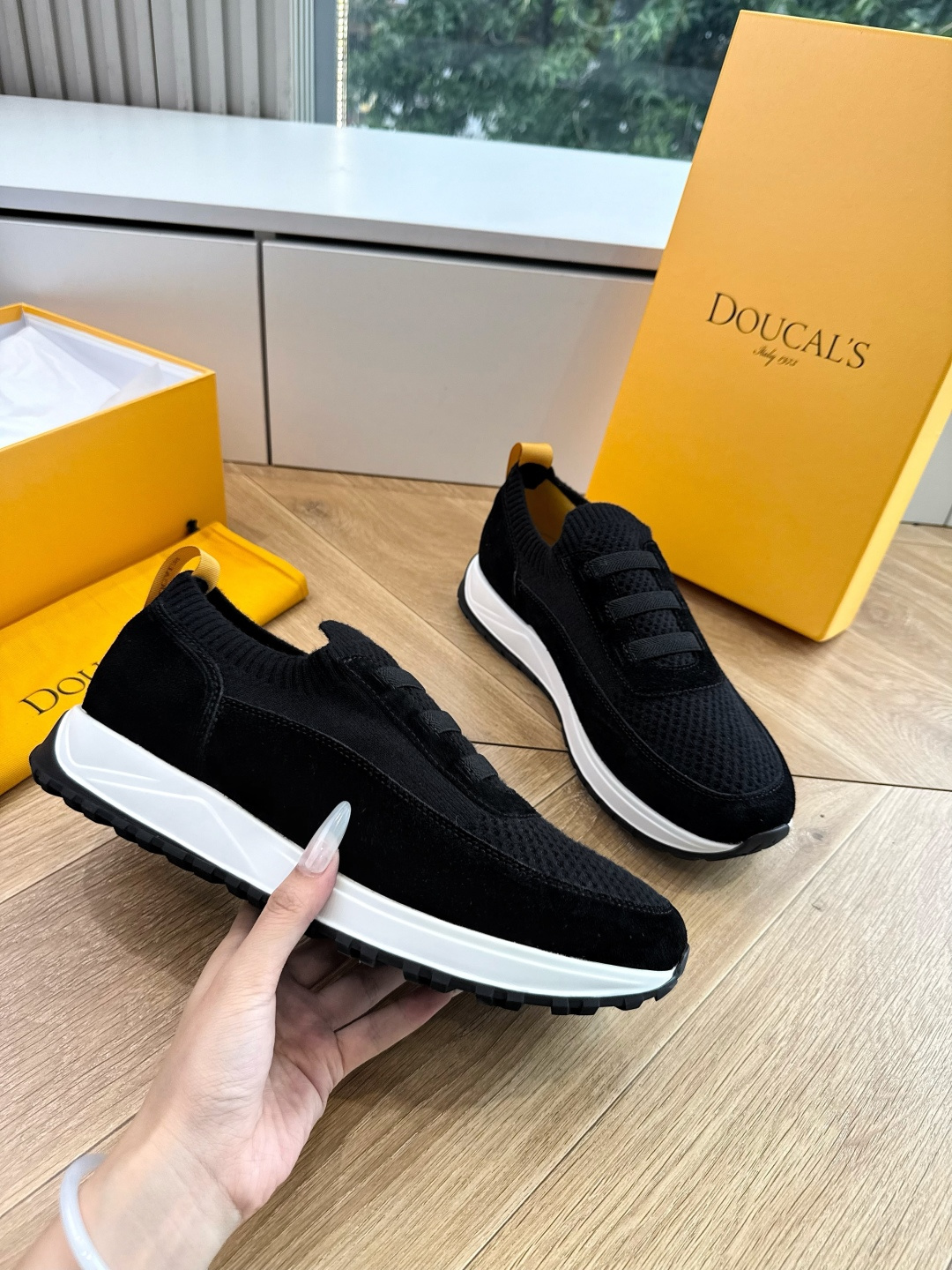 G909专柜品质Doucal'S男士针织系带运动男款运动鞋传说中不配货也要买的鞋潮流 时尚 舒适 百搭虽