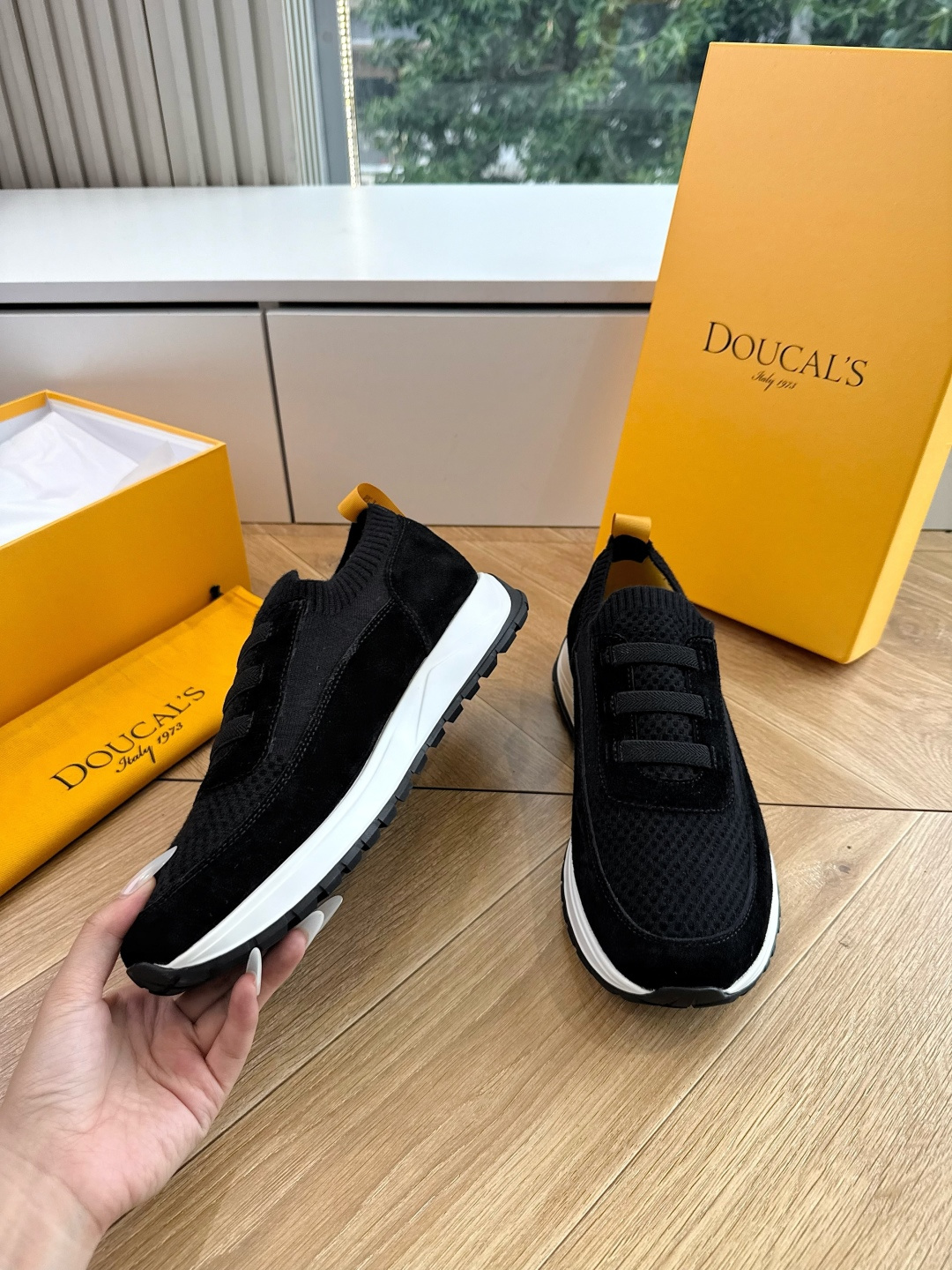 G909专柜品质Doucal'S男士针织系带运动男款运动鞋传说中不配货也要买的鞋潮流 时尚 舒适 百搭虽