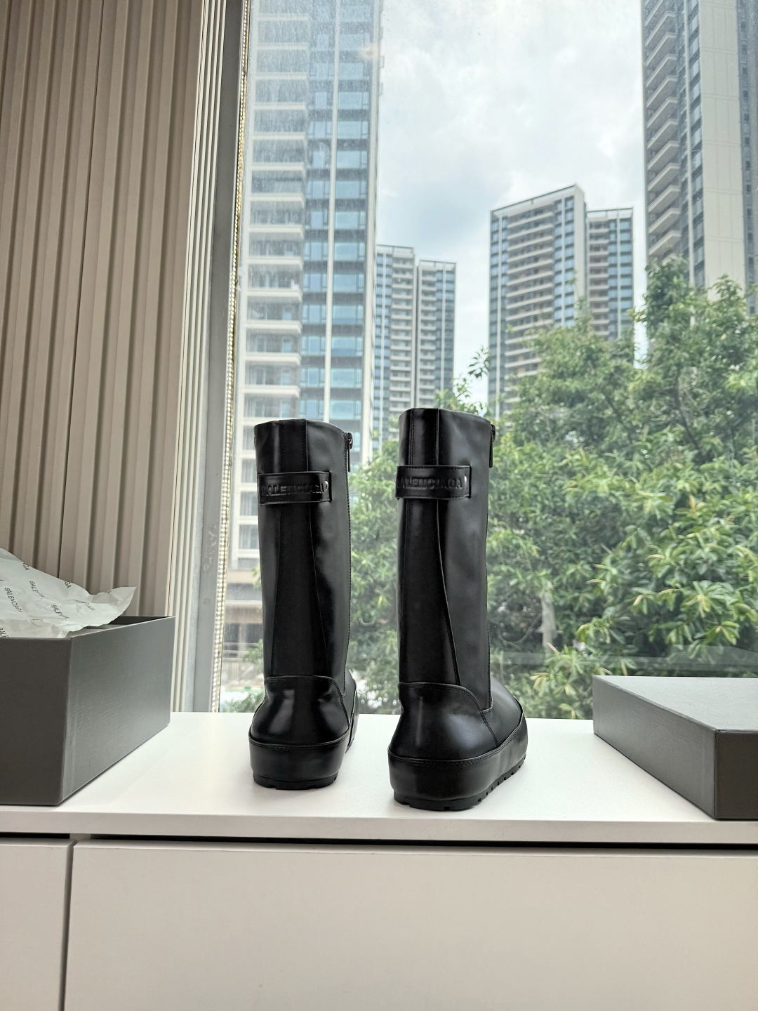 Balenciaga Round Toe Platform Mid Boots