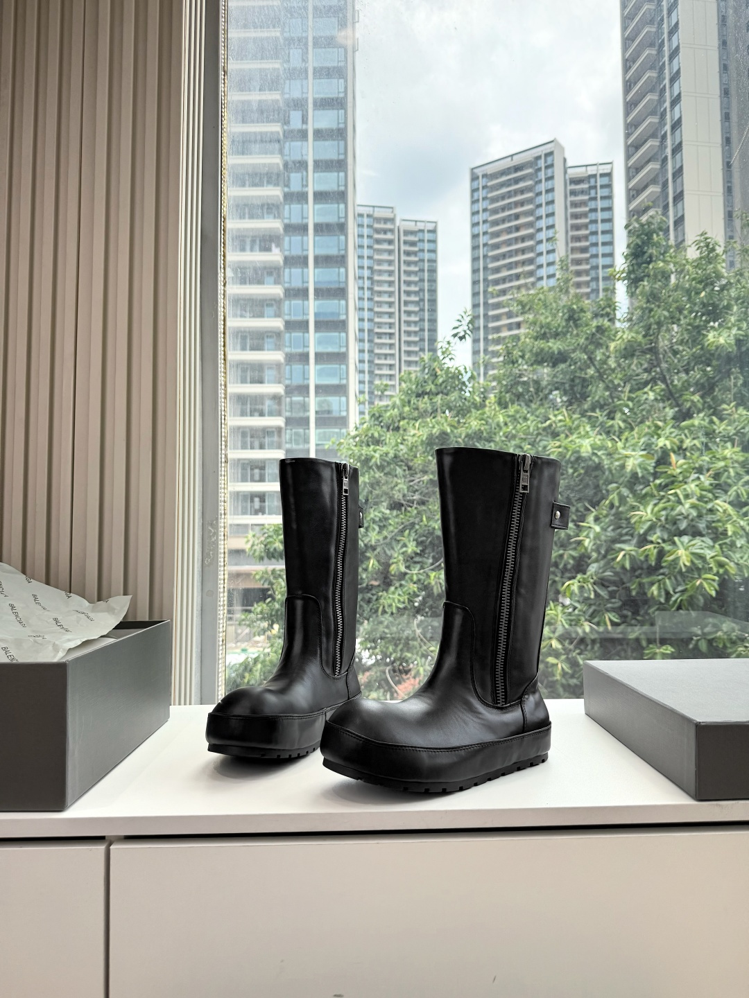 Balenciaga Round Toe Platform Mid Boots